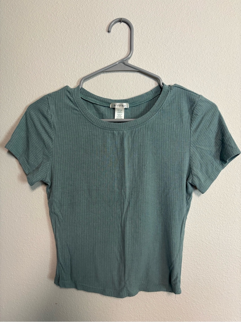 Bozzolo Sage Ribbed Crop Top